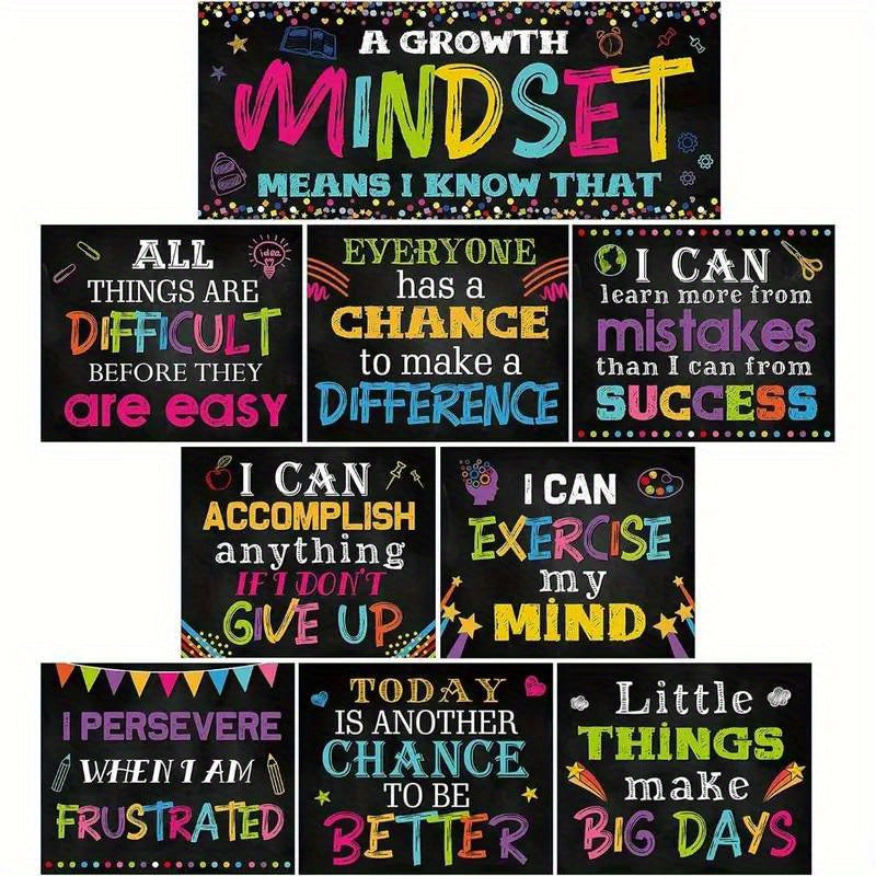 Positive affirmation posters for school decor and student encouragement
