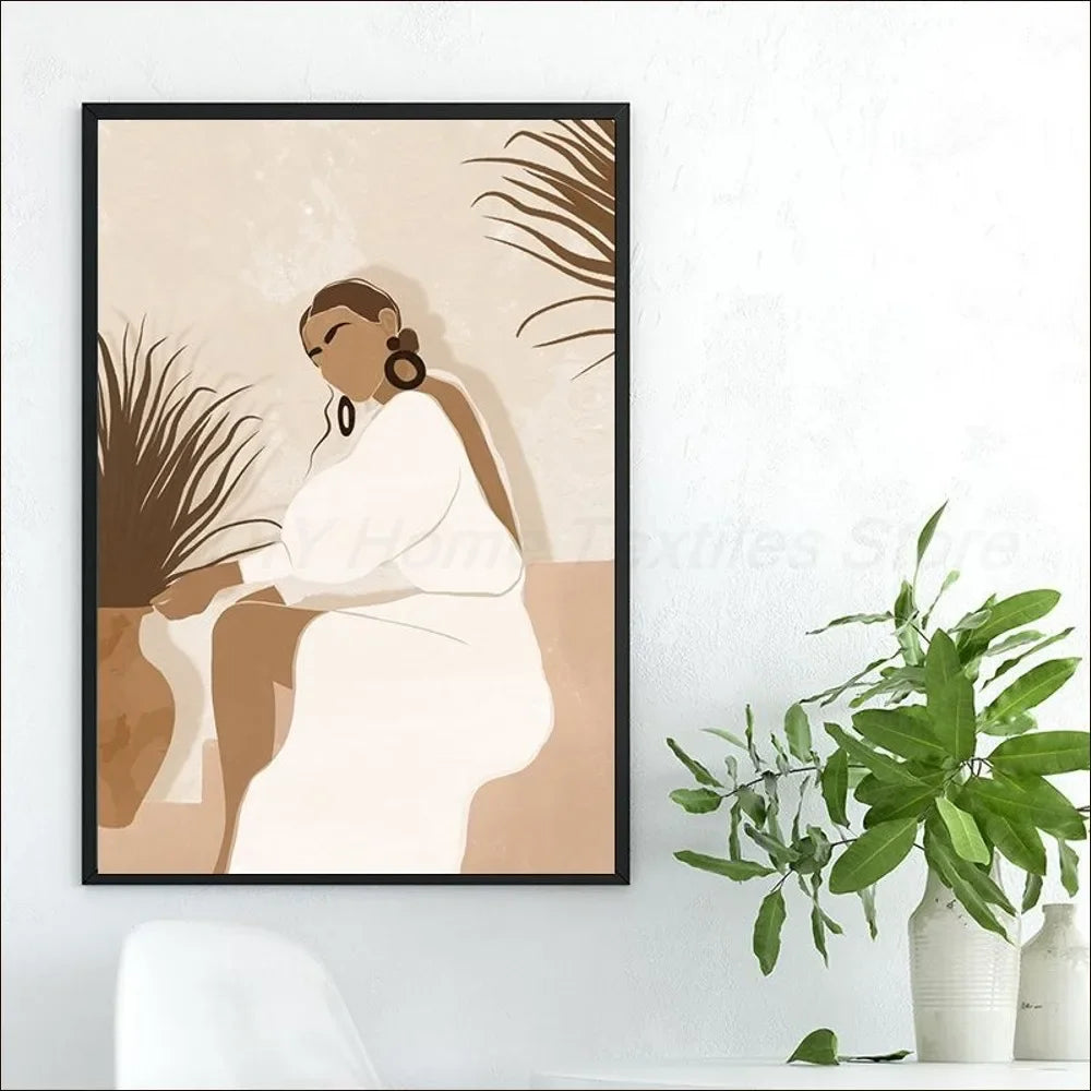 Premium quality African woman anime poster for stylish room decor
