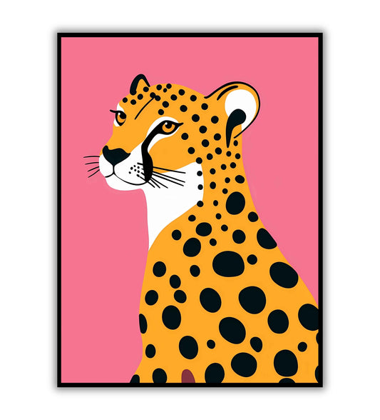 Preppy jaguar fashion-inspired wall art poster for decor