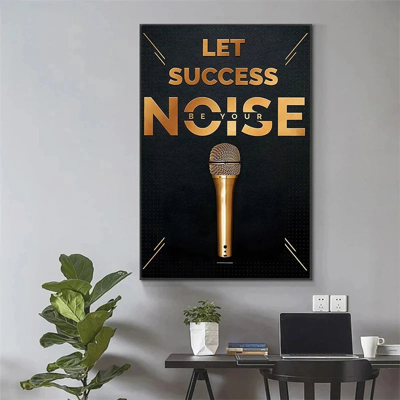 High-quality canvas painting with Time Is Money success quote
