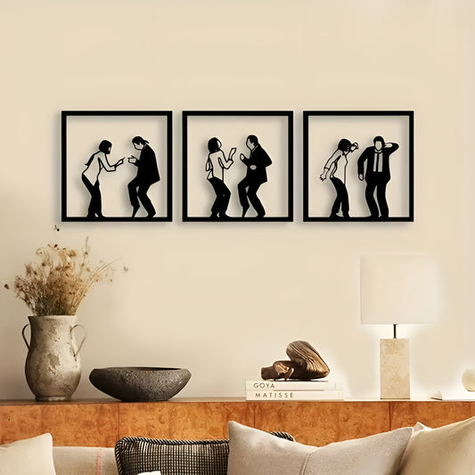 Pulp Fiction Dance Metal Wall Art Set Featuring Iconic Movie Characters
