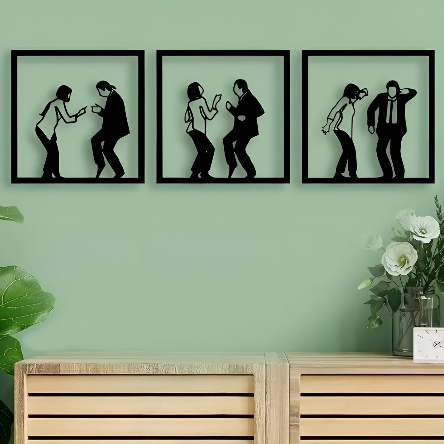 Set of 3 Pulp Fiction Wall Art Prints with Dynamic Dance Moves
