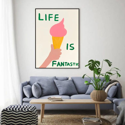 Quirky David Shrigley wall art for bedroom decoration

