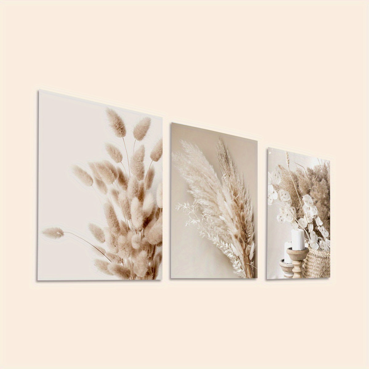 Boho-style botanical canvas paintings for a cozy and elegant interior
