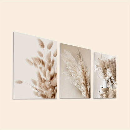 Boho-style botanical canvas paintings for a cozy and elegant interior
