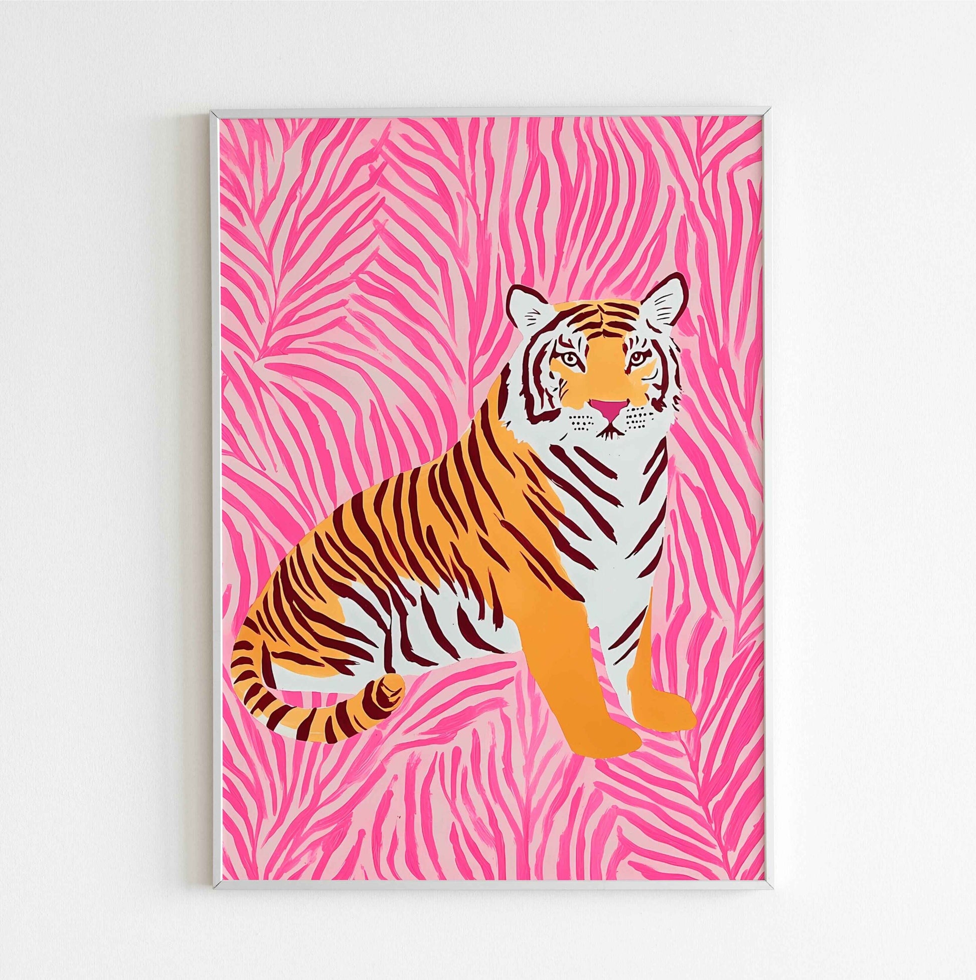 retro tiger vintage animal wall art poster digital download for bold decor
