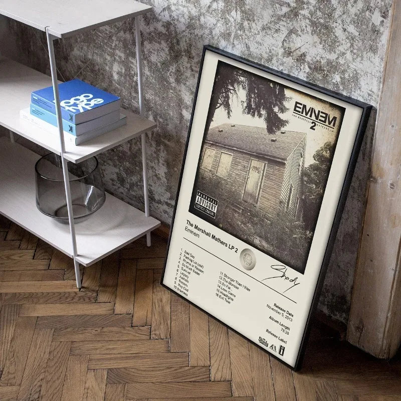 Retro hip hop Eminem canvas painting for stylish living room decoration
