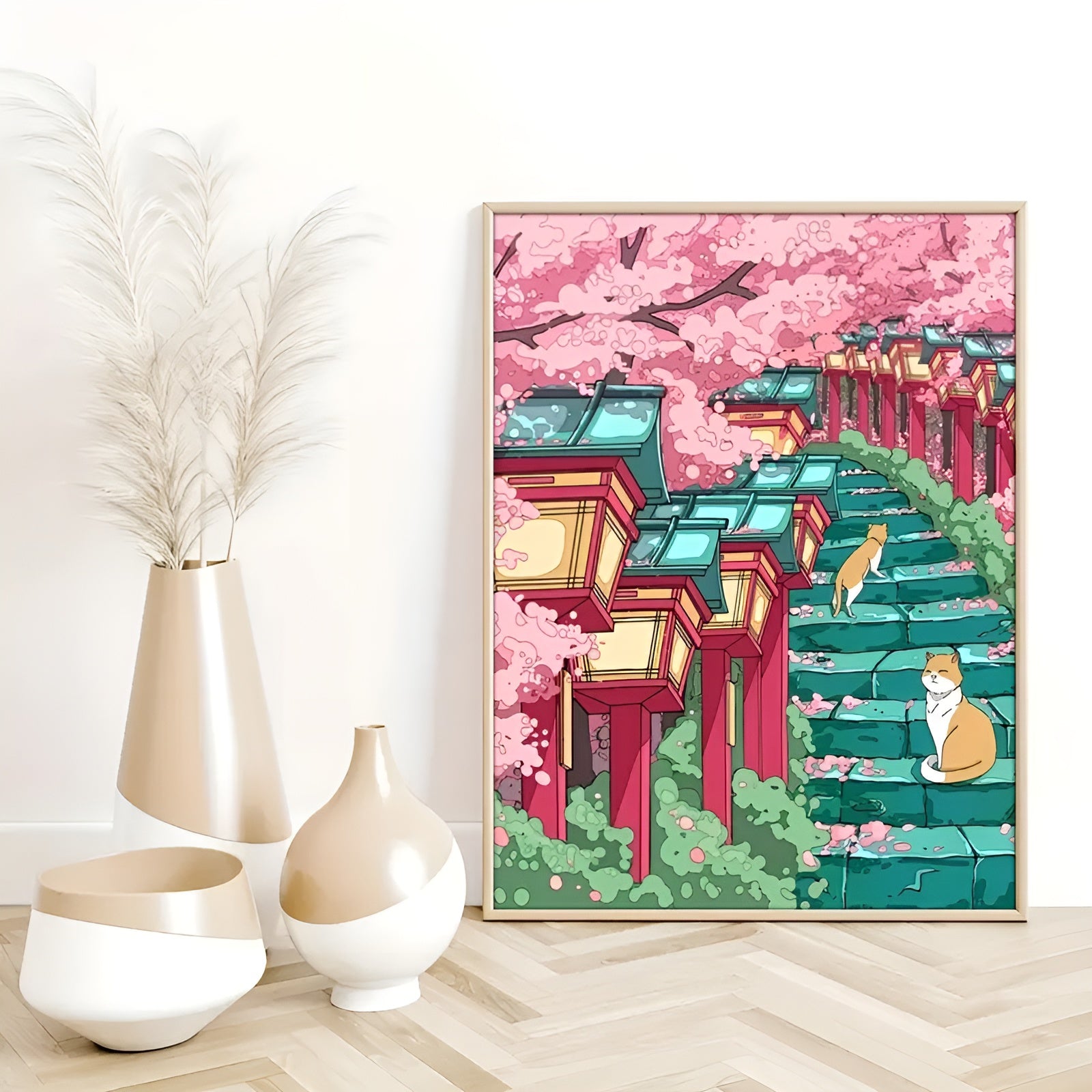 Sakura anime wall art prints for stylish room and office decor
