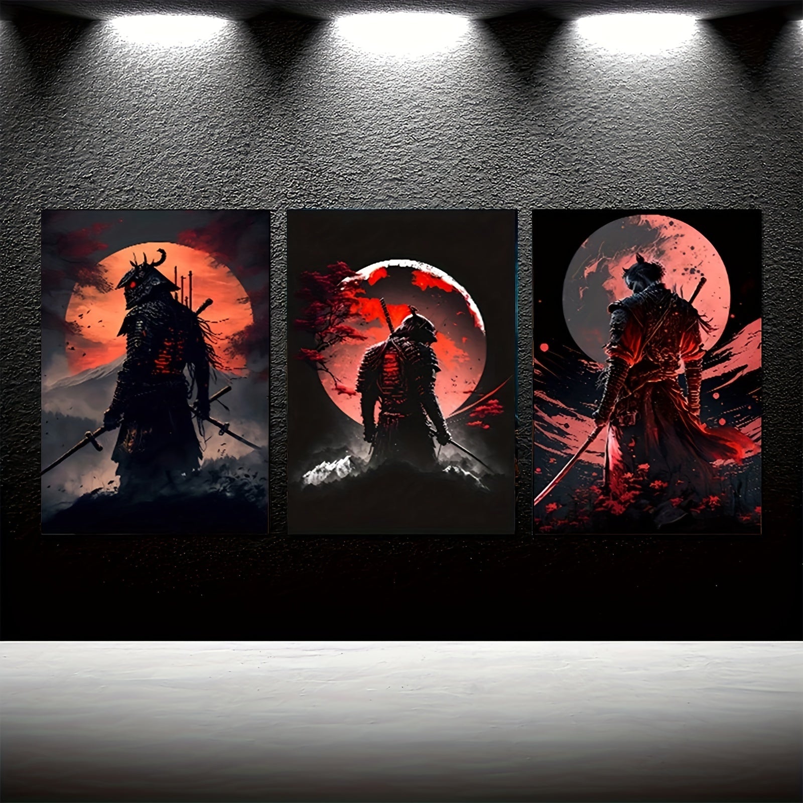 Japanese warrior aesthetic canvas prints modern wall decor
