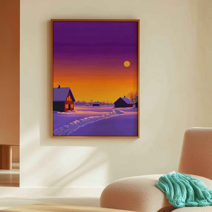 Elegant Winter Sunset design for cozy interiors.	