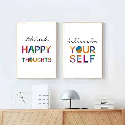 Set of 3 colorful quote prints for living room, bedroom, and office
