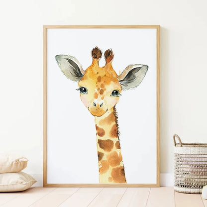 Charming jungle animal prints for kids' room and playroom decor
