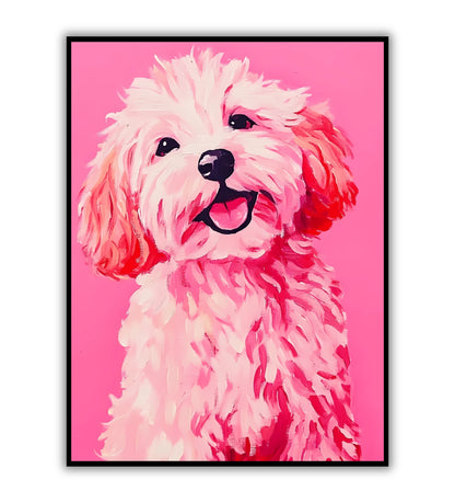 Shaggy dog poster for playful pet-themed wall art, fun home decor, and animal lover prints.	