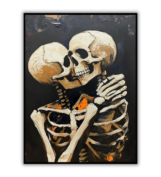 Skeleton Love poster for quirky and creative wall decor.
