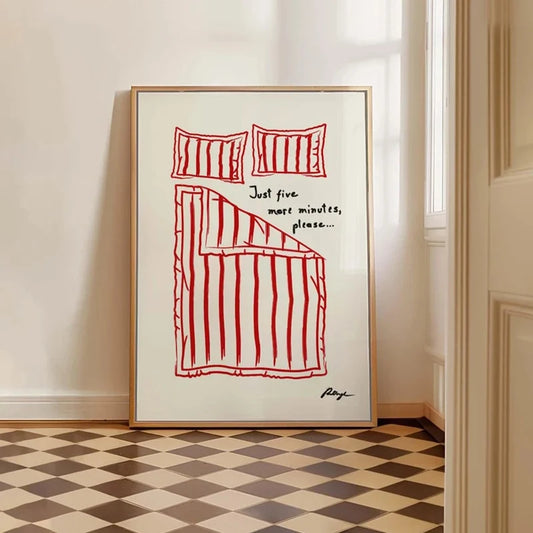 Stay in Bed print funny bedroom wall art for cozy home decor

