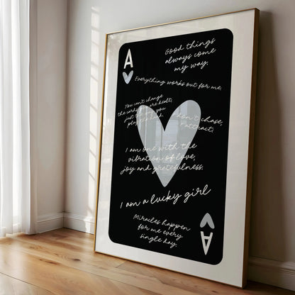 Stylish Ace card motivational poster for wall decor