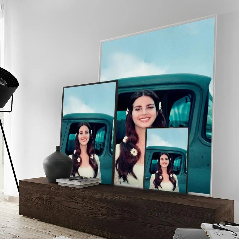 Stylish Lana Del Rey Lust for Life poster with retro pop art vibes
