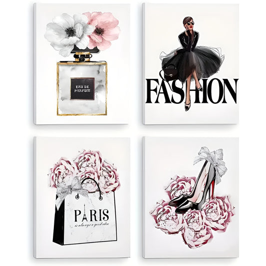 Stylish paper wall art set featuring fashion accessories for elegant decor