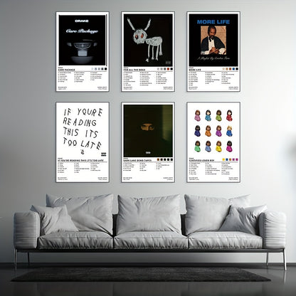 Trendy Drake-inspired wall art set for bar and entertainment spaces
