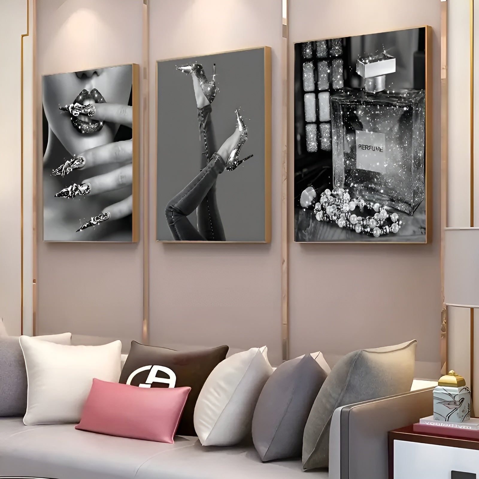 Elegant black and white women’s wall art with modern minimalist style
