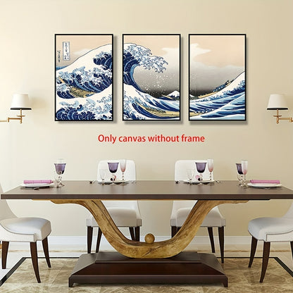 Unframed Kanagawa Wave canvas prints for elegant home decoration
