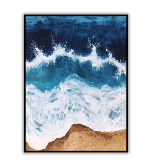 Tidal harmony ocean wave printable wall art for coastal decor