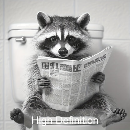 Contemporary raccoon canvas painting set modern art deco home decor
