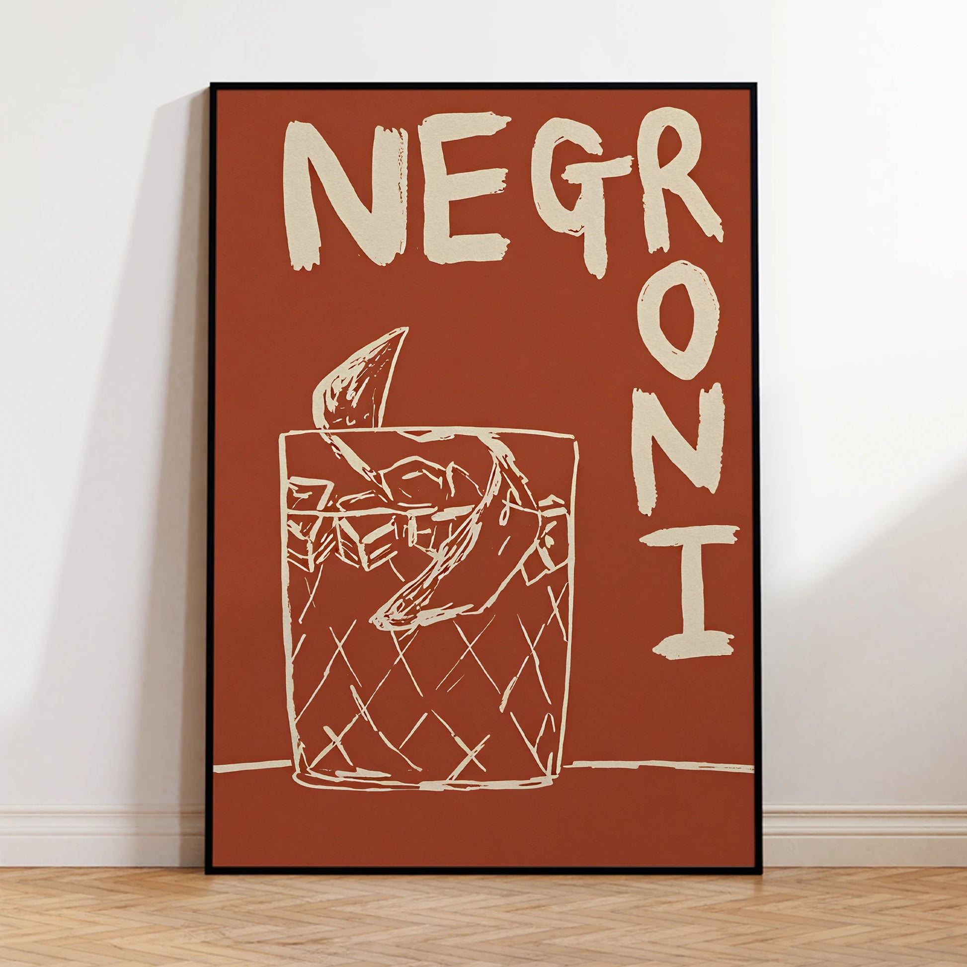 Minimalist cocktail artwork canvas for bar and cafe decoration

