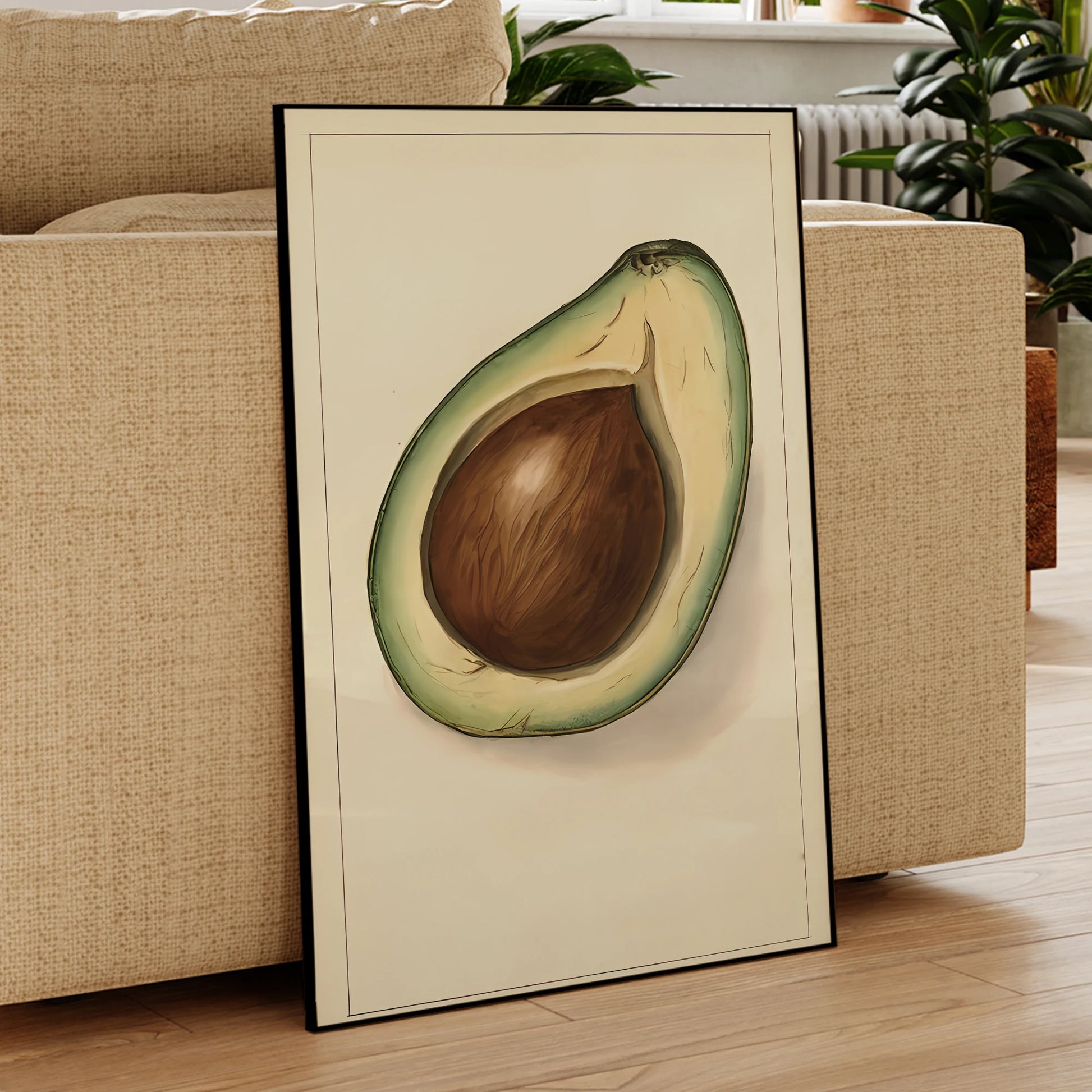 Tropical fruit avocado canvas painting for home decor

