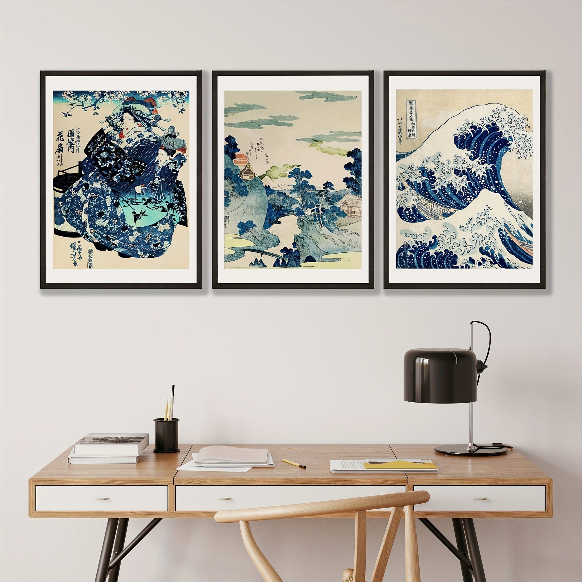 High-quality Great Wave woodblock reproduction for aesthetic wall decor
