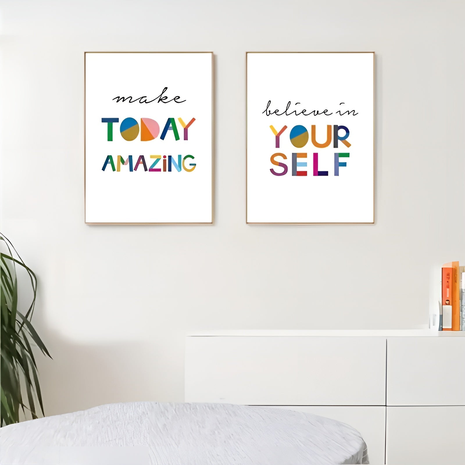 Unframed motivational quote canvas prints in modern style
