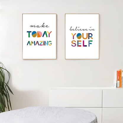 Unframed motivational quote canvas prints in modern style
