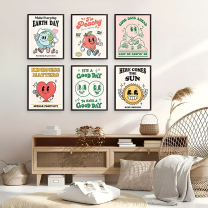 Unframed retro flower art prints for cute and cool room decor
