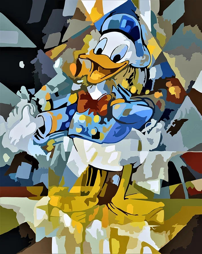 Stylish Donald Duck love money print canvas for modern office or studio
