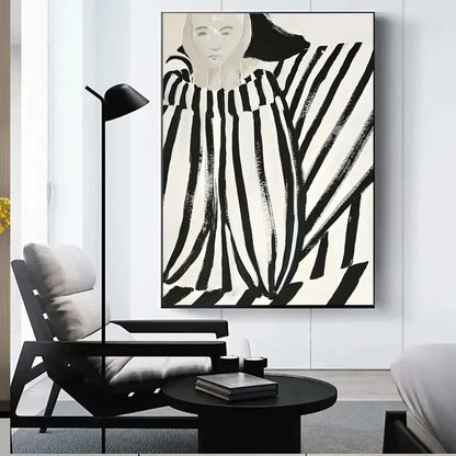 Unique abstract art of a woman in line design for home decoration
