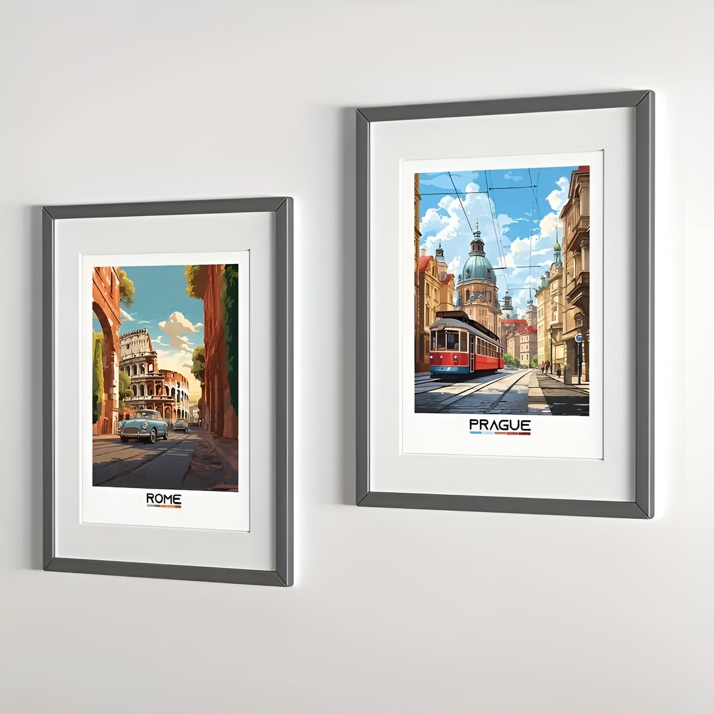 Urban cityscape art prints, unframed modern decor for bedroom and office
