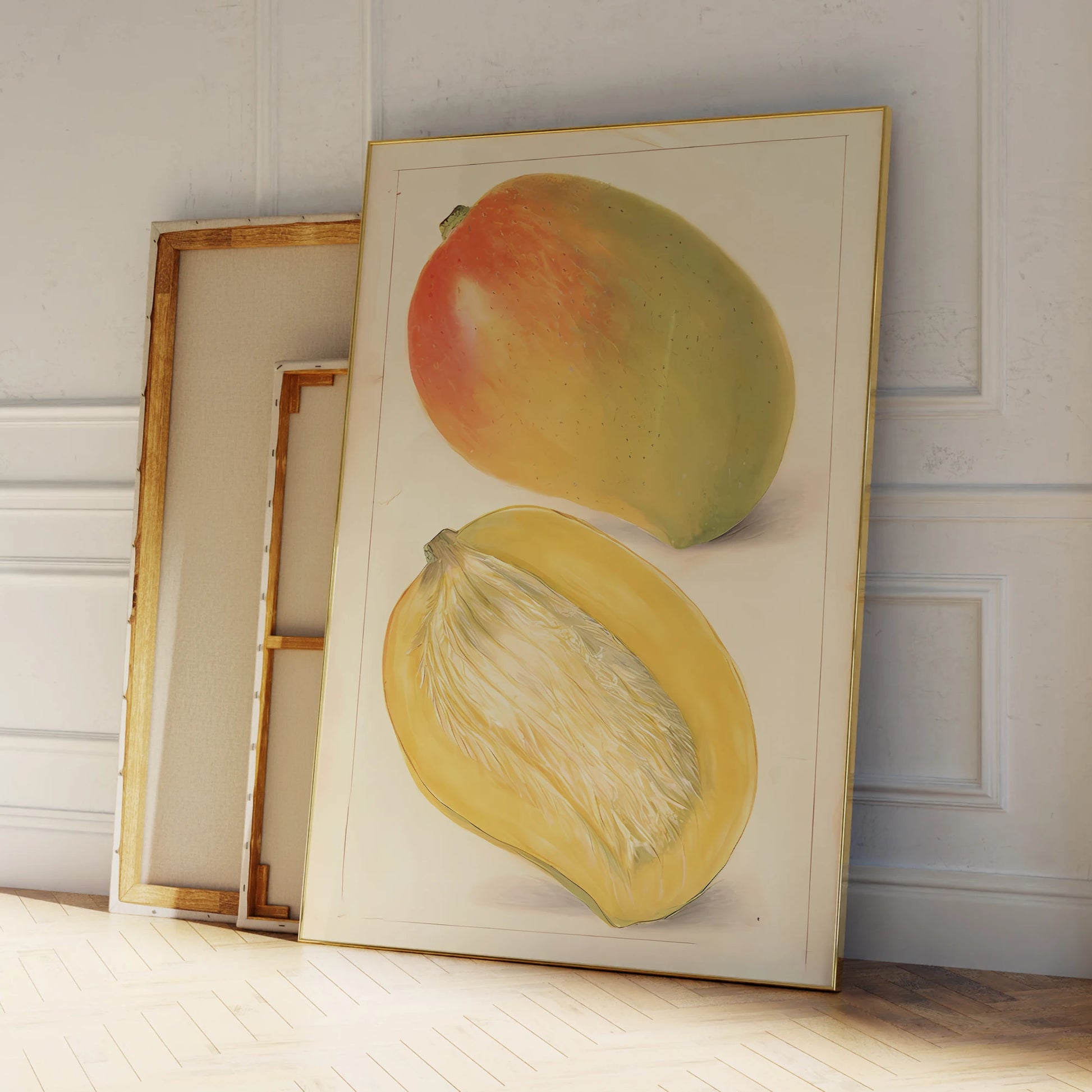 Vibrant mango illustration on canvas for home decoration

