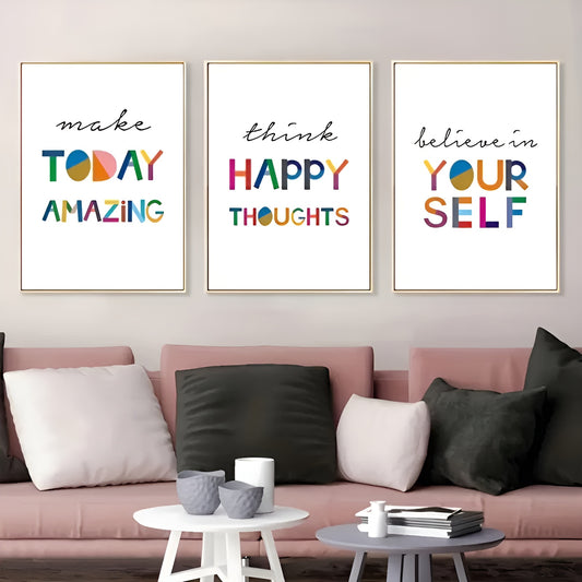 Vibrant colorful quote prints for home, office, or bedroom decor
