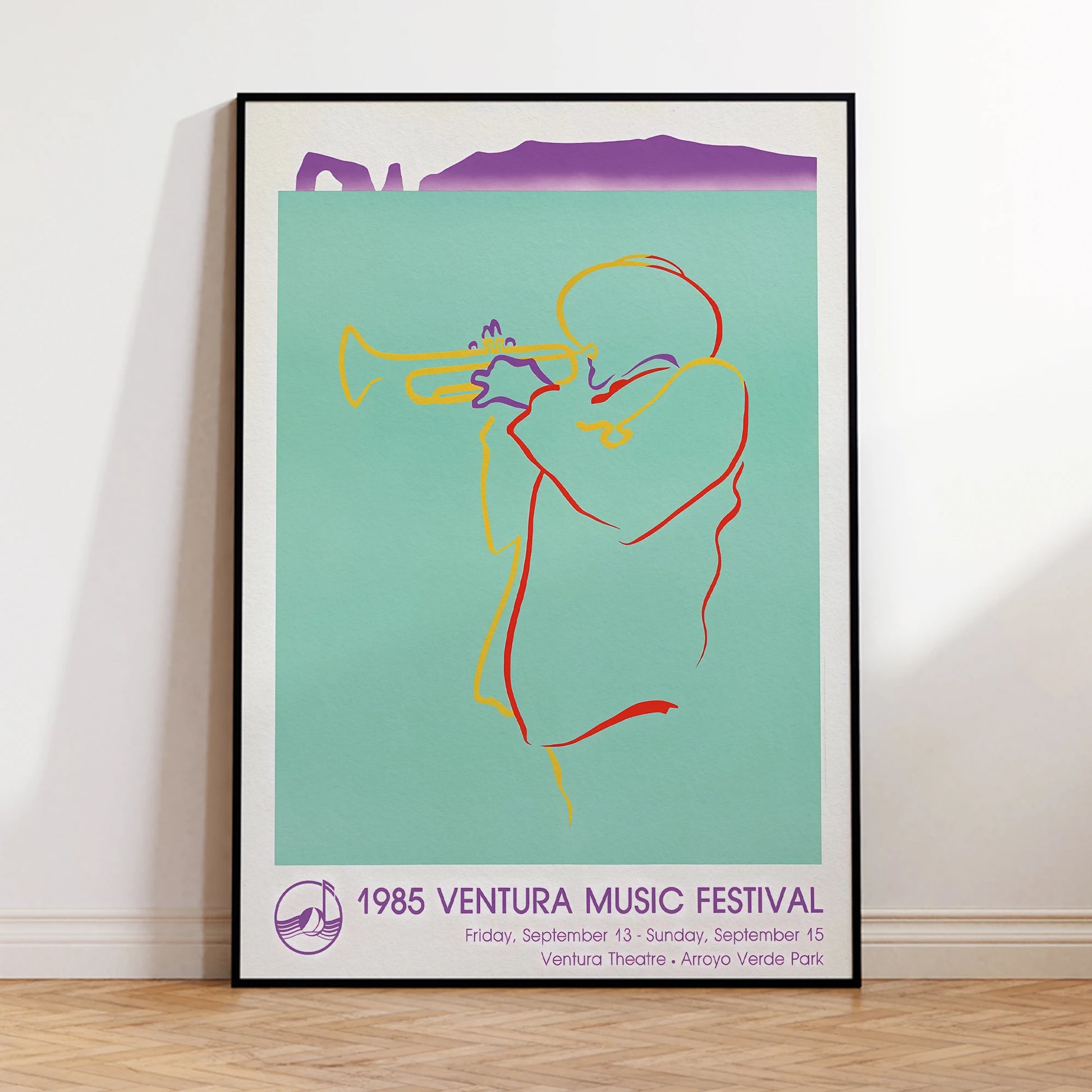 Modern music festival wall art with abstract shapes for stylish home decor

