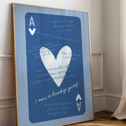 Vintage aesthetic Ace card wall art print