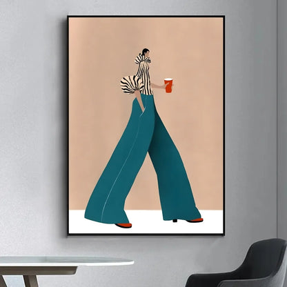 Elegant vintage decorative painting of a woman for home interiors

