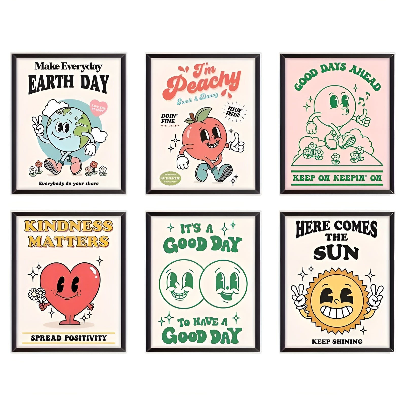 Earth Day themed vintage floral wall art prints, ideal for bedrooms and dorms
