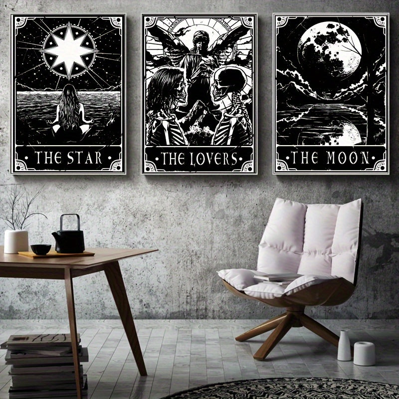 Vintage tarot card art prints for witchy room aesthetic
