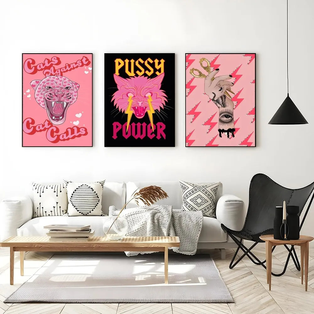 Empowering feminist wall sticker with fashion art design

