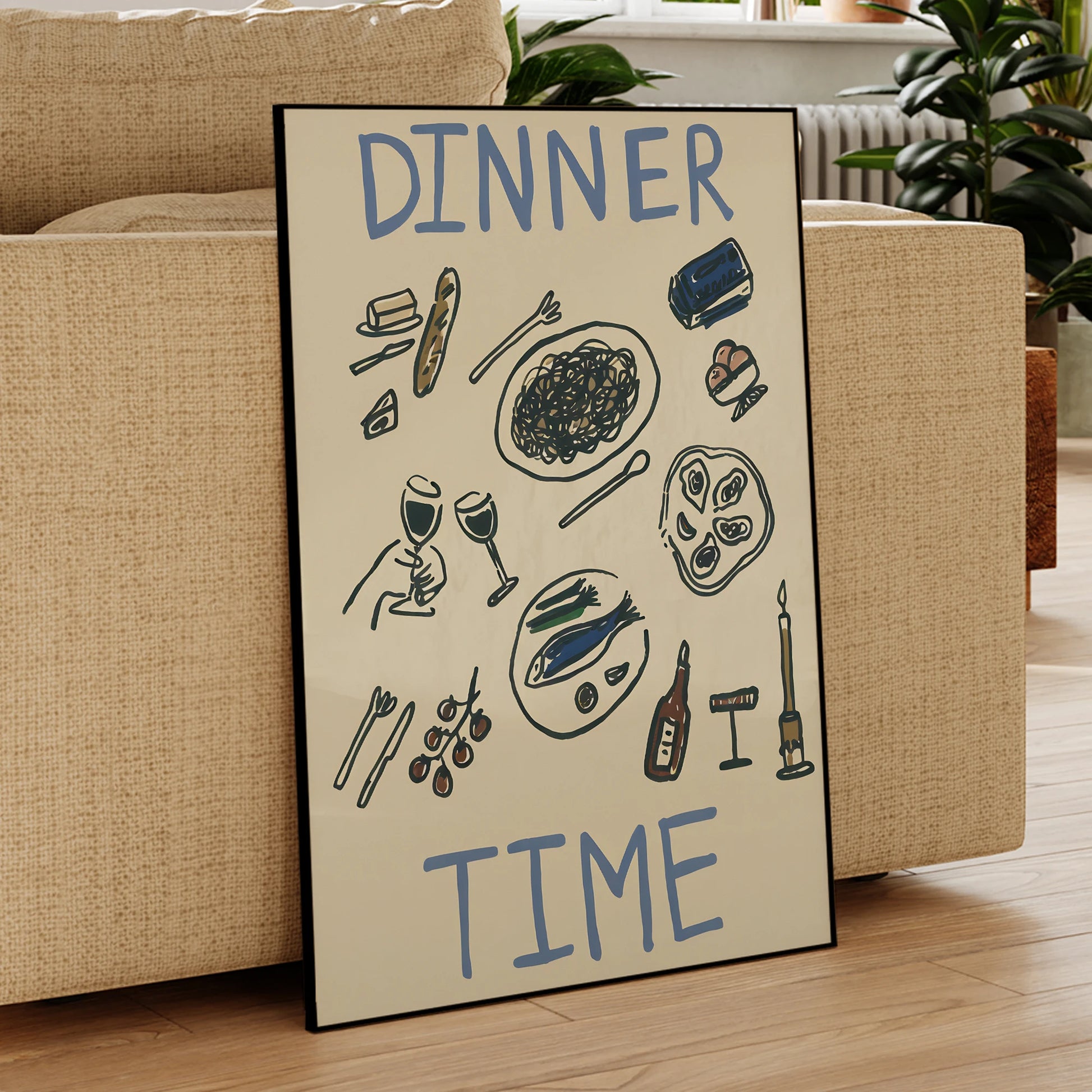 Waterproof kitchen wall art print for living room or dining space

