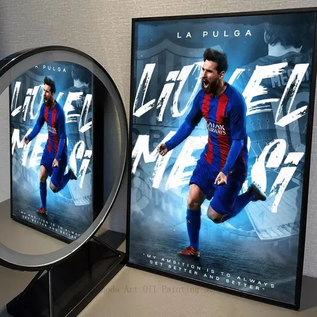 Modern waterproof Messi football poster for bedrooms and fan spaces

