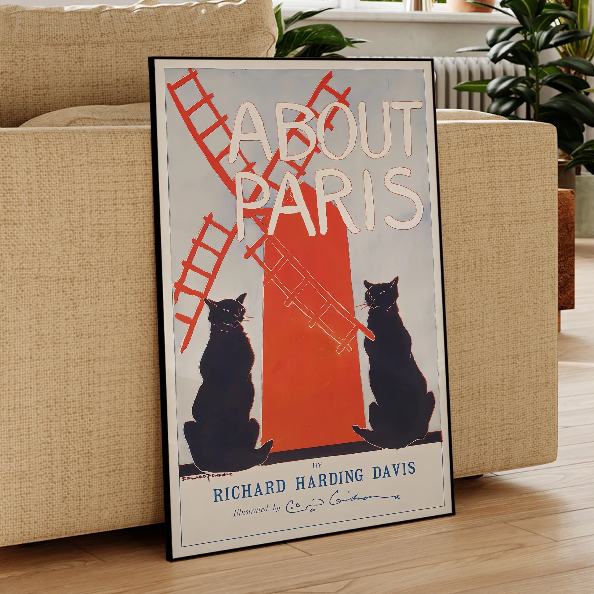 Waterproof Paris-themed poster print for contemporary home decor

