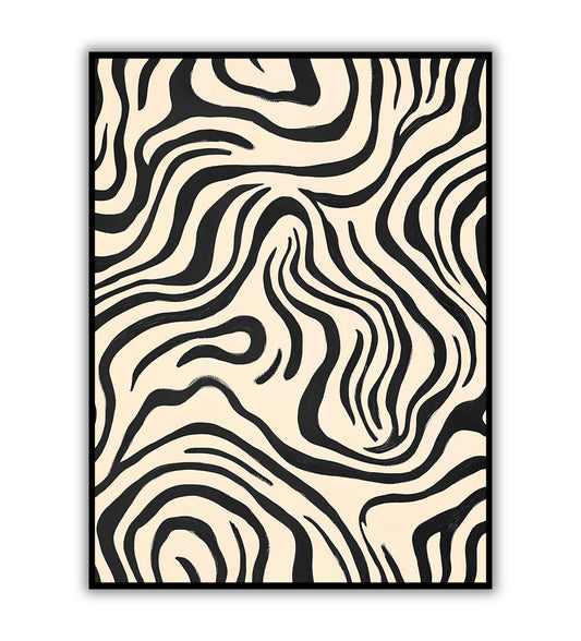Waves of Elegance poster for serene and minimalist wall decor.