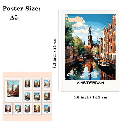 Set of 12 City Modern Art Poster