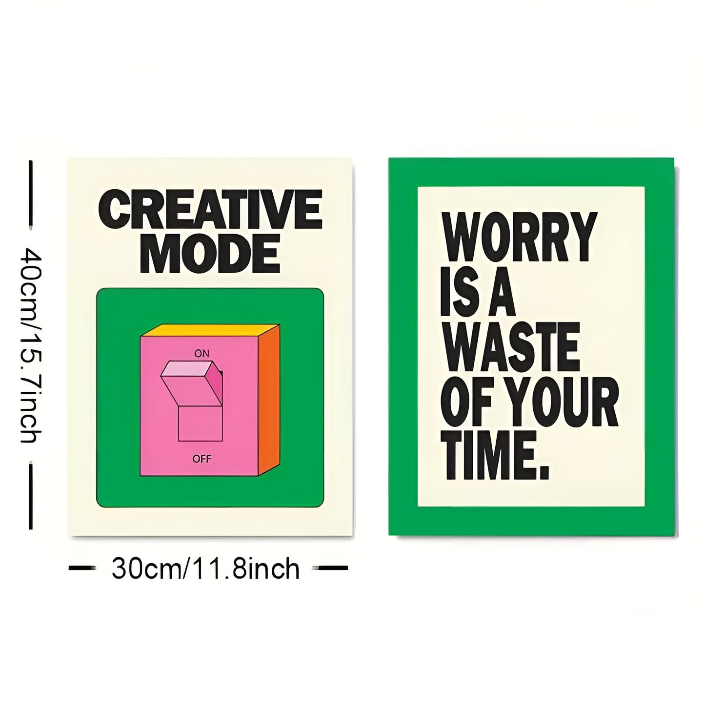 Set of 2 Green Trendy Art Poster